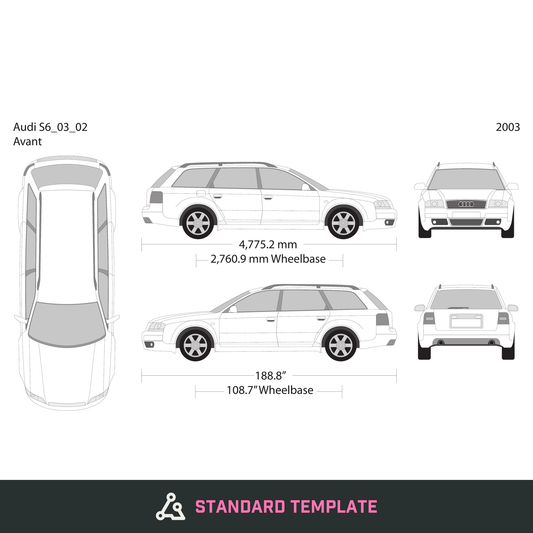 2003 Audi S6 vector wrap template V02, Design-Ready PDF - GravBase