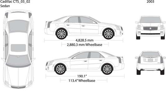 2003 Cadillac Cts V02 Vehicle Wrap Template
