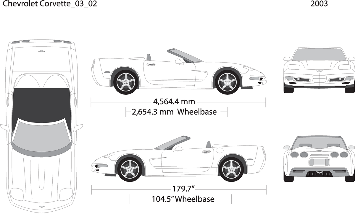 2003 Chevy Corvette V02 Vehicle Wrap Template