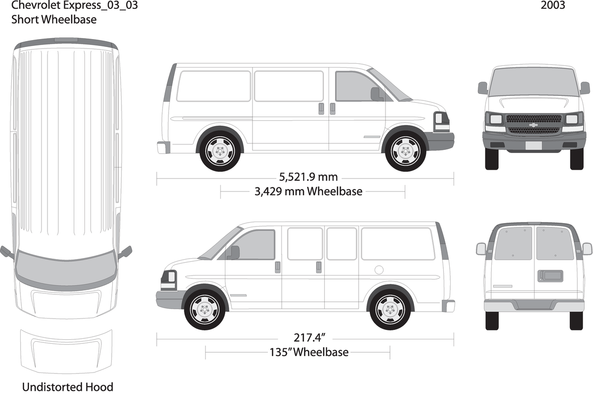 2003 Chevy Express V03 Vehicle Wrap Template