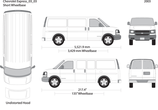 2003 Chevy Express V03 Vehicle Wrap Template