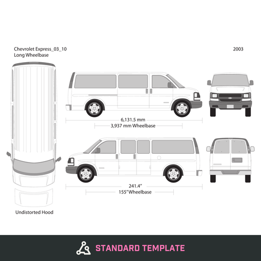 2003 Chevy Express vector wrap template V10, Design-Ready PDF - GravBase