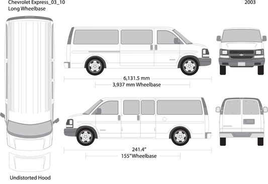 2003 Chevy Express V10 Vehicle Wrap Template