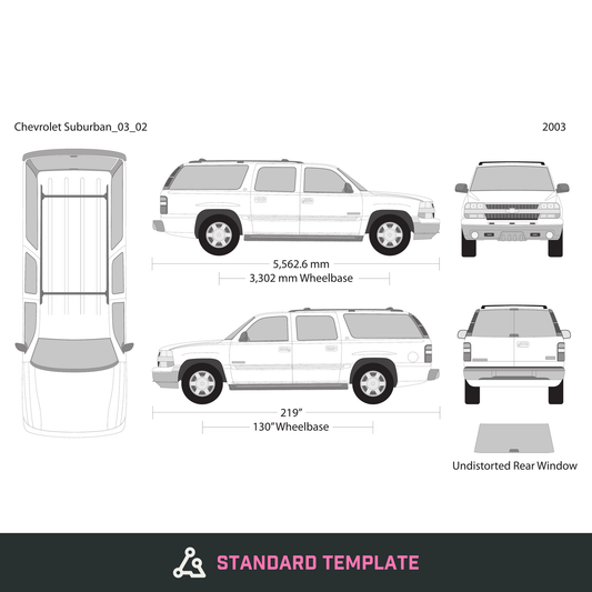 2003 Chevy Suburban vector wrap template V02, Design-Ready PDF - GravBase