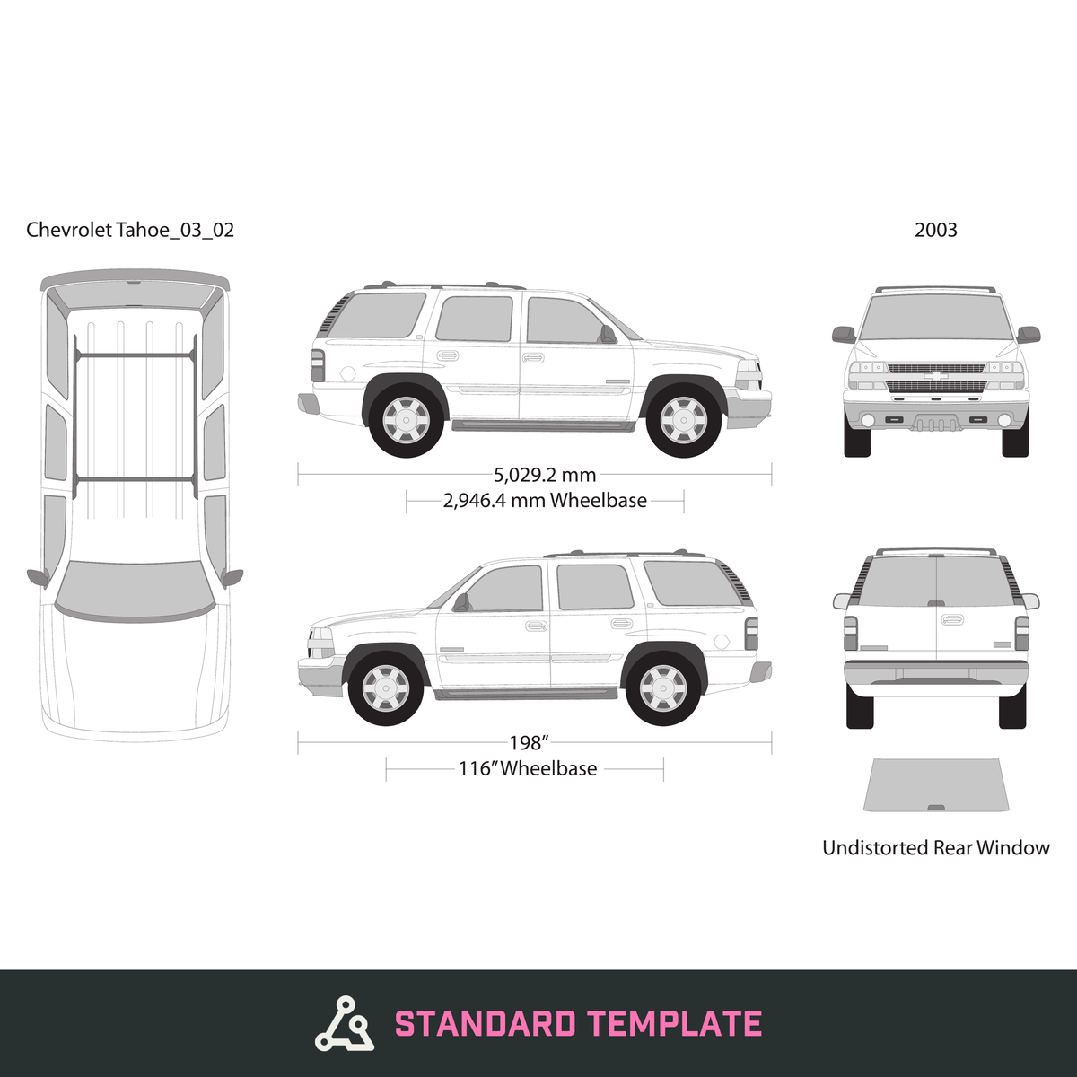 2003 Chevy Tahoe vector wrap template V02, Design-Ready PDF - GravBase