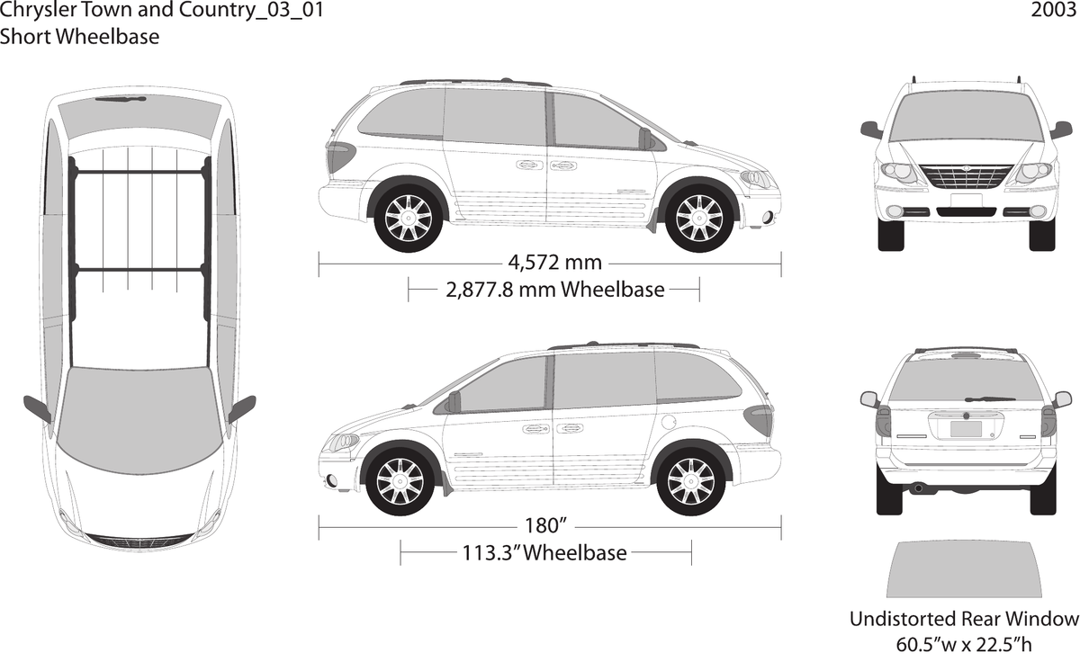 2003 Chrysler Town And Country Vector Wrap Template - GravBase