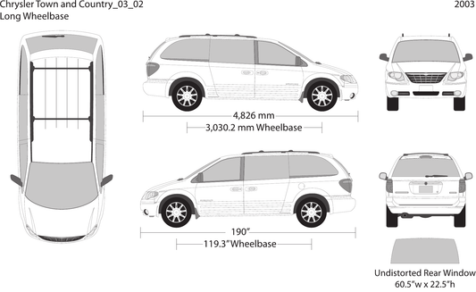 2003 Chrysler Town And Country Vector Wrap Template - GravBase