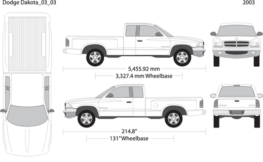 2003 Dodge Dakota V03 Vehicle Wrap Template