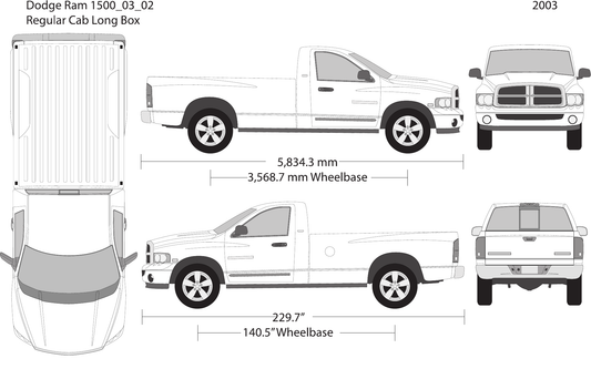 2003 Dodge Ram 1500 Vector Wrap Template - GravBase