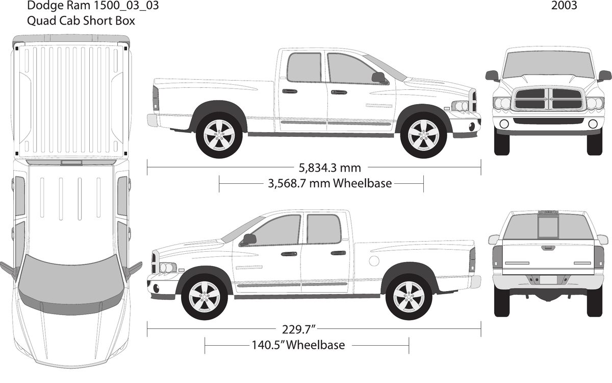 2003 Dodge Ram 1500 Vector Wrap Template - GravBase