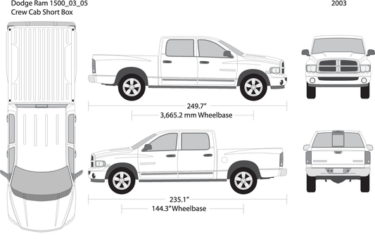 2003 Dodge Ram 1500 V05 Vehicle Wrap Template