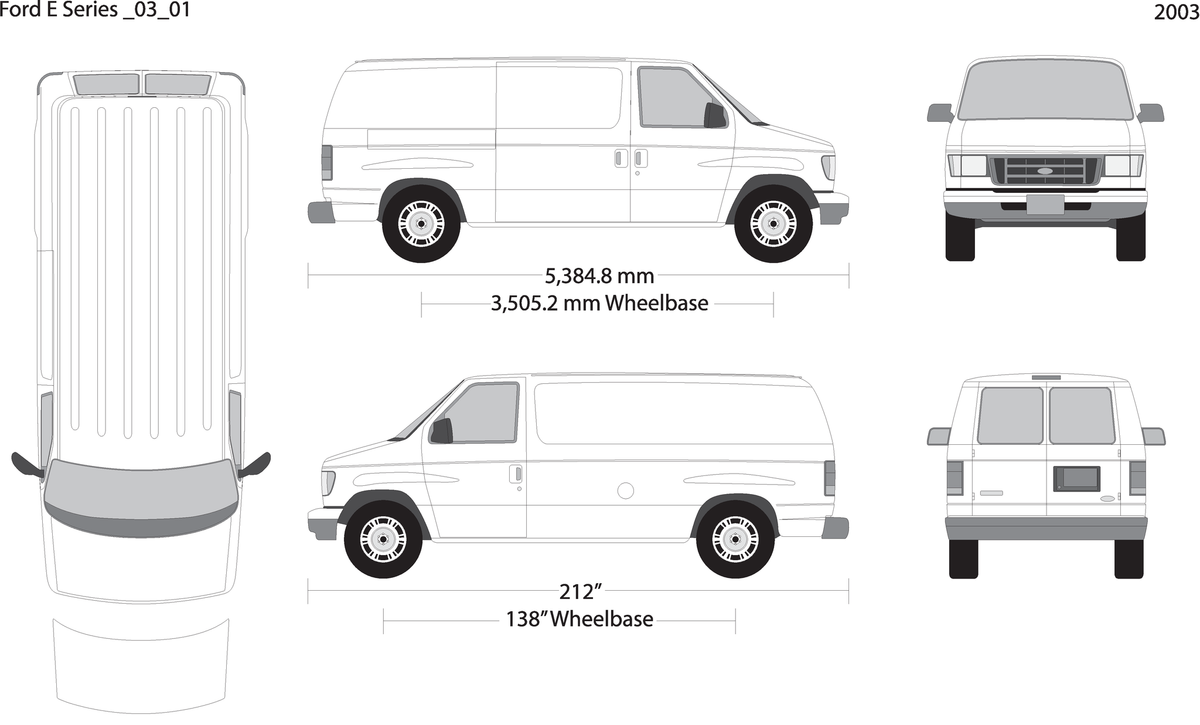 2003 Ford E Series V01 Vehicle Wrap Template