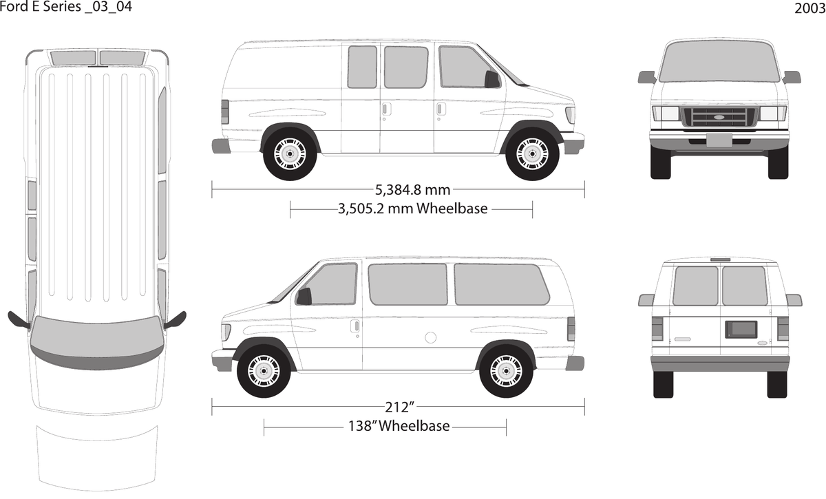 2003 Ford E Series Vector Wrap Template - GravBase