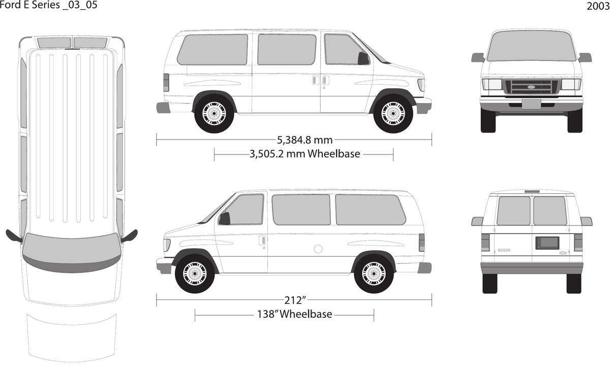 2003 Ford E Series Vector Wrap Template - GravBase