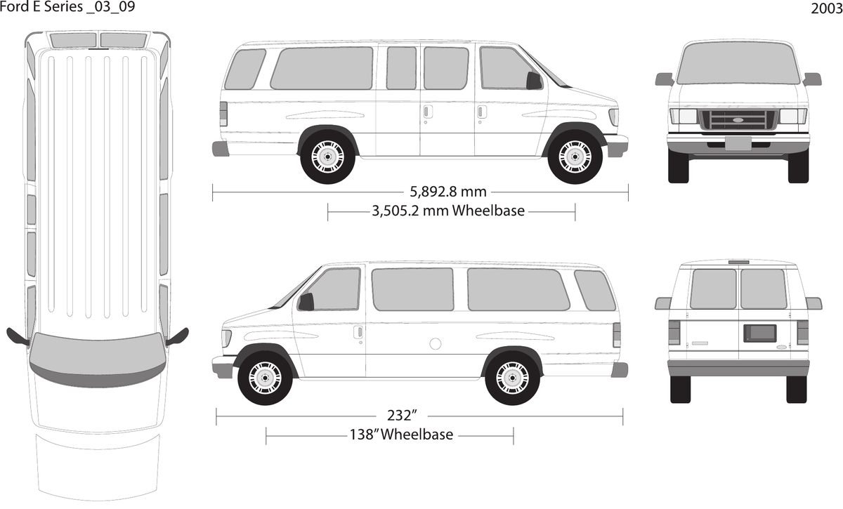2003 Ford E Series vector wrap template V09, Design-Ready PDF - GravBase