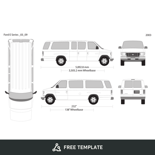 2003 Ford E Series free vector vehicle wrap template - GravBase