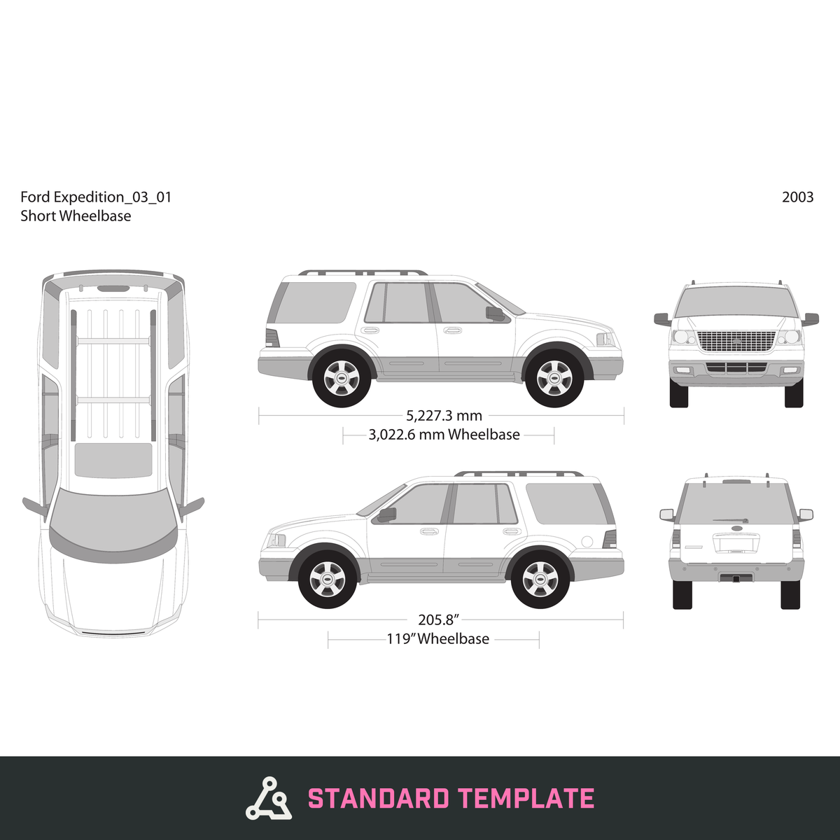 2003 Ford Expedition vector wrap template, Design-Ready PDF - GravBase