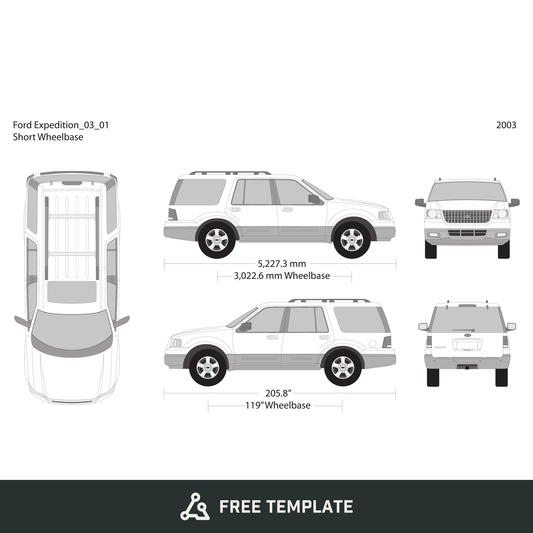 2003 Ford Expedition free vector vehicle wrap template - GravBase