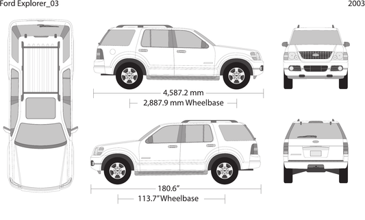 2003 Ford Explorer vector wrap template, Design-Ready PDF - GravBase
