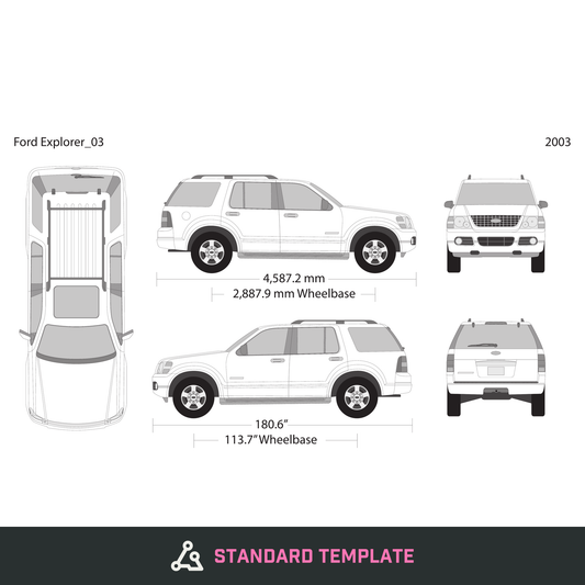 2003 Ford Explorer vector wrap template, Design-Ready PDF - GravBase
