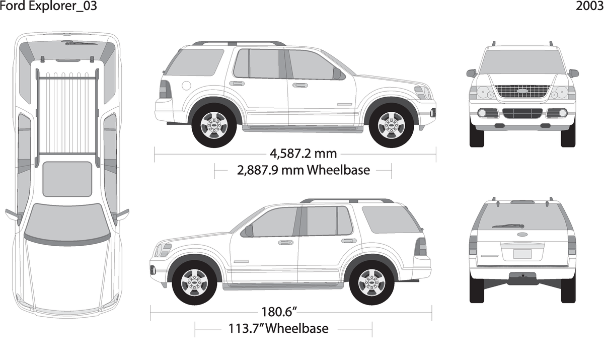 2003 Ford Explorer V03 Vehicle Wrap Template