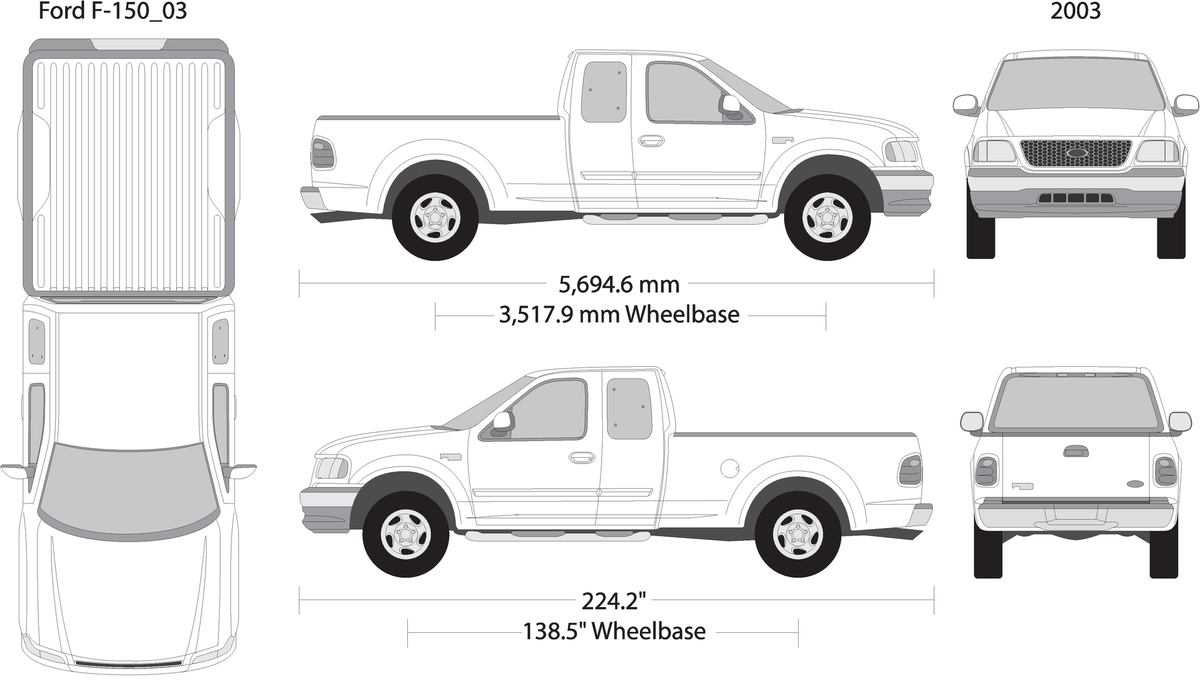 2003 Ford F 150 V03 Vehicle Wrap Template
