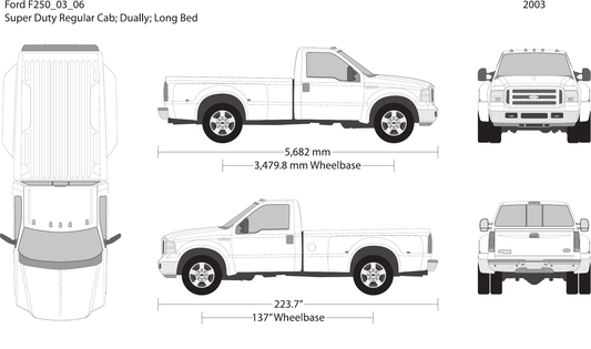 2003 Ford F-250 Vector Wrap Template - GravBase
