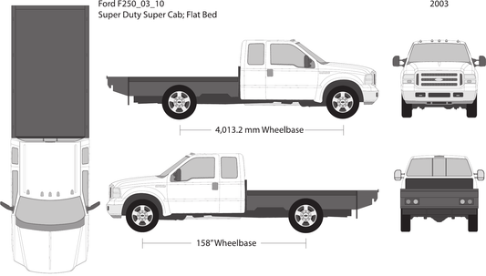 2003 Ford F-250 Vector Wrap Template - GravBase