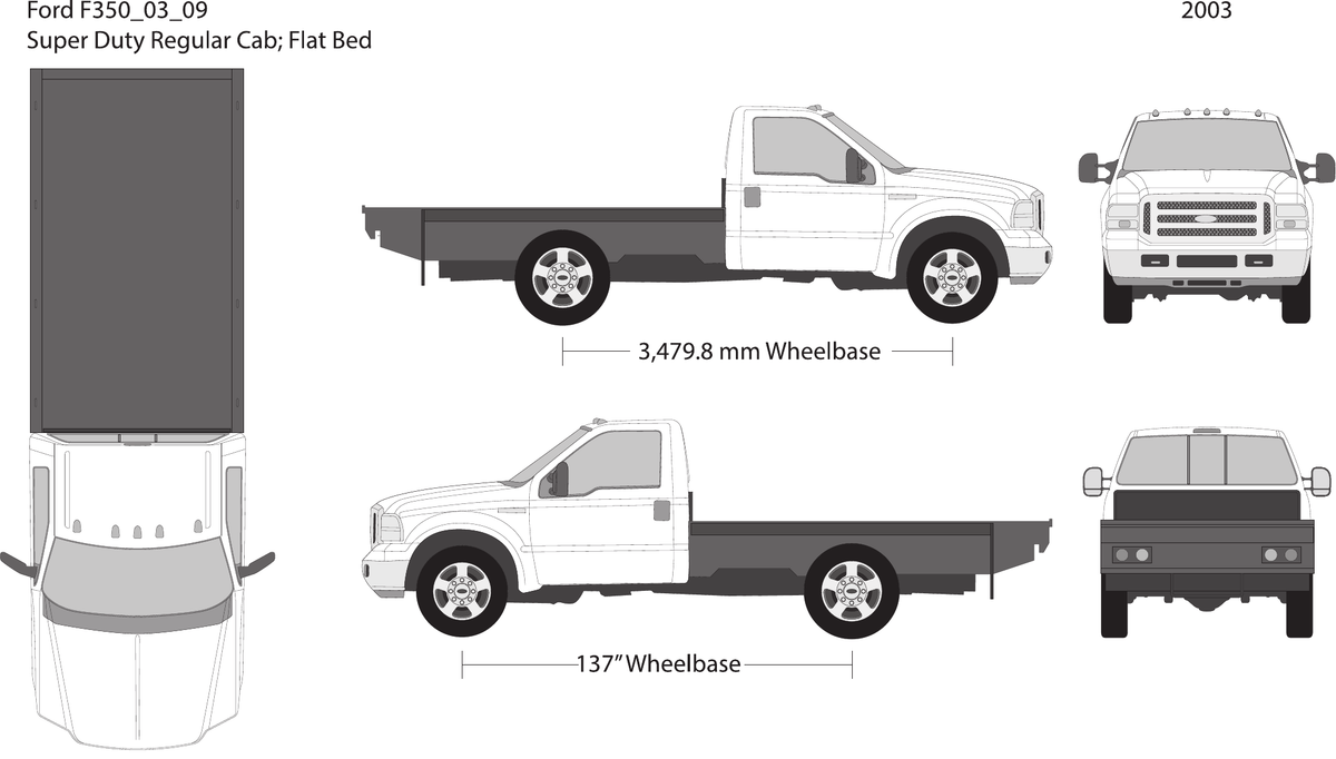 2003 Ford F-350 vector wrap template V09, Design-Ready PDF - GravBase