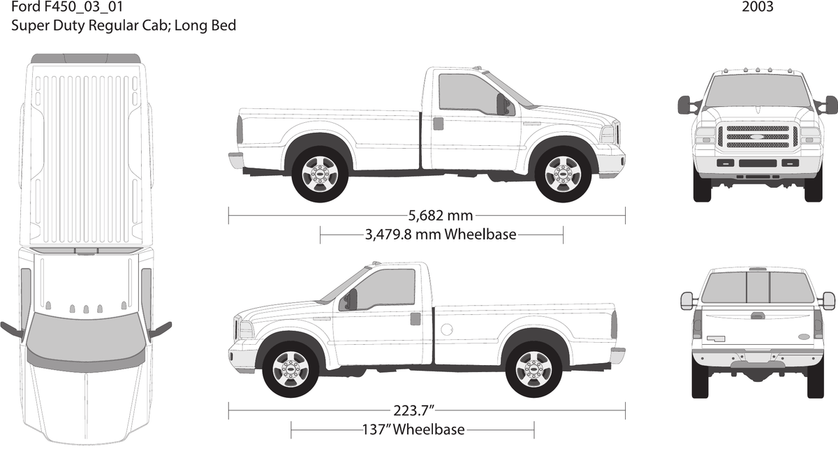 2003 Ford F-450 Vector Wrap Template - GravBase