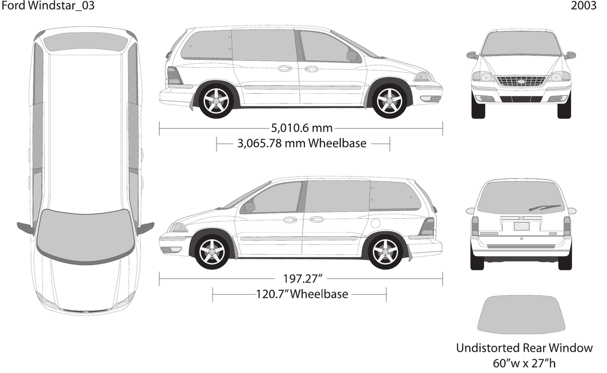 2003 Ford Windstar vector wrap template, Design-Ready PDF - GravBase
