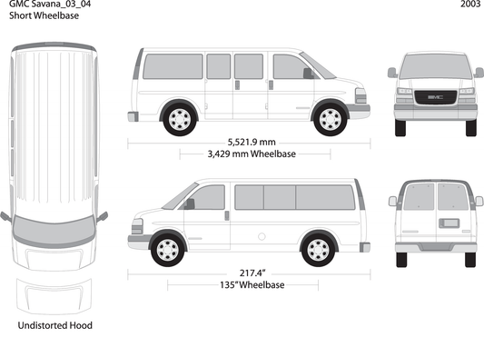 2003 Gmc Savana V04 Vehicle Wrap Template
