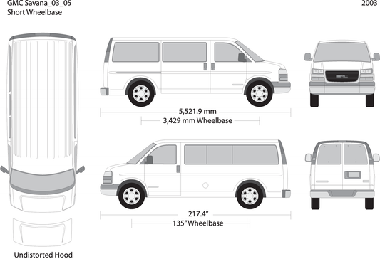 2003 Gmc Savana V05 Vehicle Wrap Template