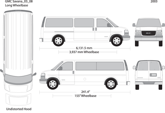 2003 Gmc Savana V08 Vehicle Wrap Template