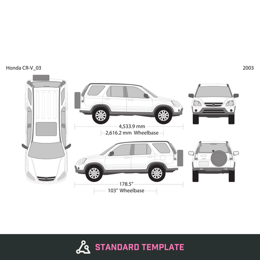 2003 Honda CR-V vector wrap template, Design-Ready PDF - GravBase
