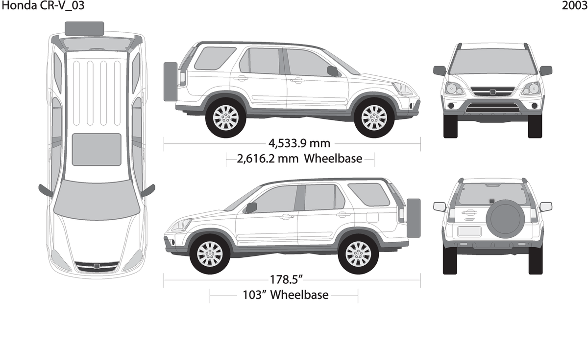 2003 Honda Cr V V03 Vehicle Wrap Template