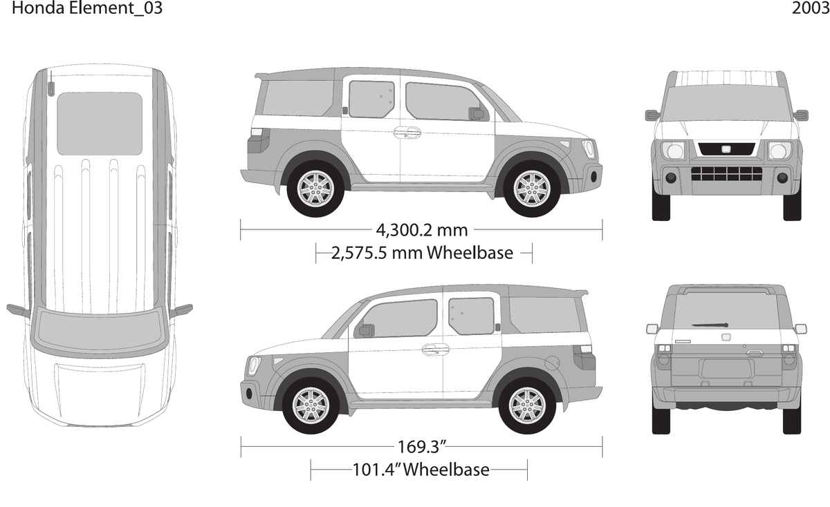 2003 Honda Element Vector Wrap Template - GravBase