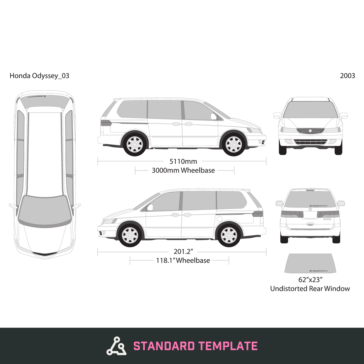 2003 Honda Odyssey vector wrap template, Design-Ready PDF - GravBase