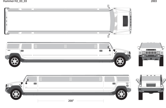 2003 Hummer Hummer Limos H2 Limo V03 Vehicle Wrap Template