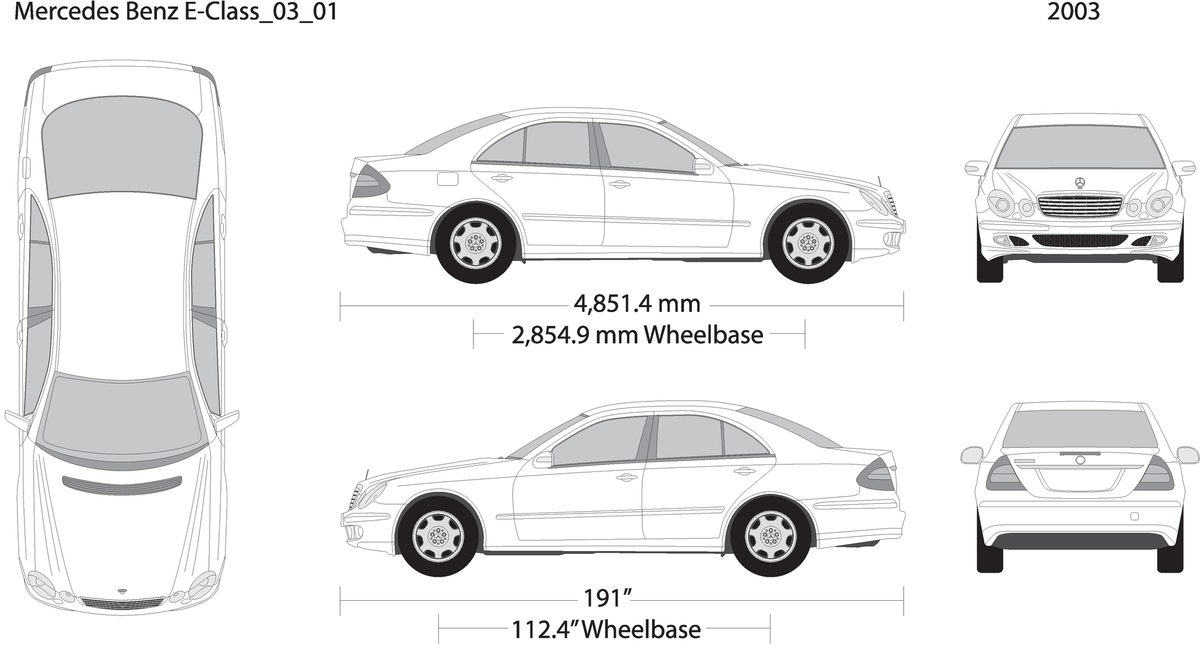 2003 Mercedes E Class V01 Vehicle Wrap Template