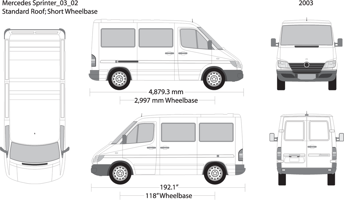 2003 Mercedes Sprinter V02 Vehicle Wrap Template