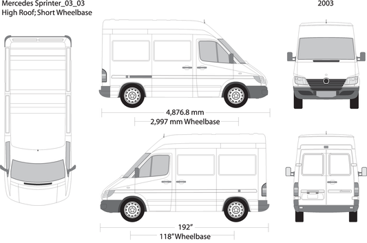 2003 Mercedes Sprinter V03 Vehicle Wrap Template