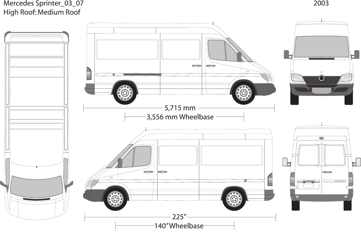 2003 Mercedes Sprinter vector wrap template V07, Design-Ready PDF - GravBase