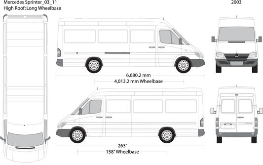 2003 Mercedes Sprinter V11 Vehicle Wrap Template