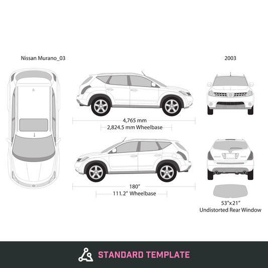 2003 Nissan Murano vector wrap template, Design-Ready PDF - GravBase