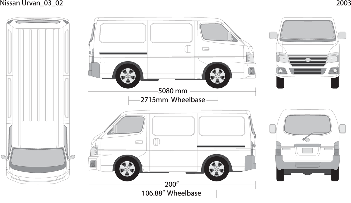 2003 Nissan Urvan V02 Vehicle Wrap Template