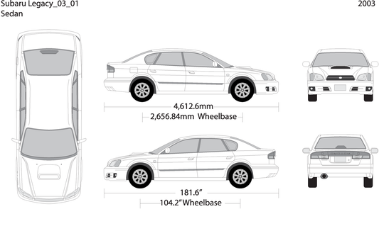 2003 Subaru Legacy V01 Vehicle Wrap Template