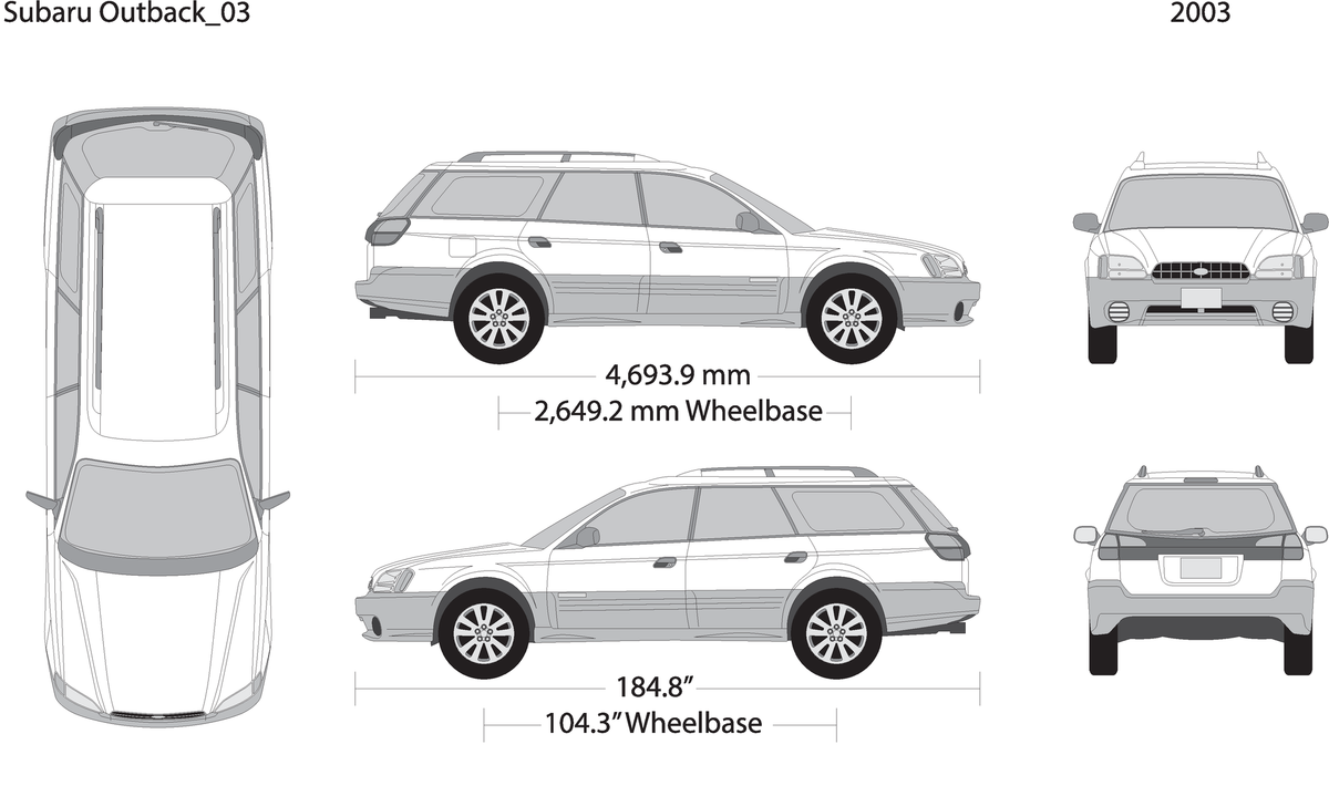 2003 Subaru Outback V03 Vehicle Wrap Template