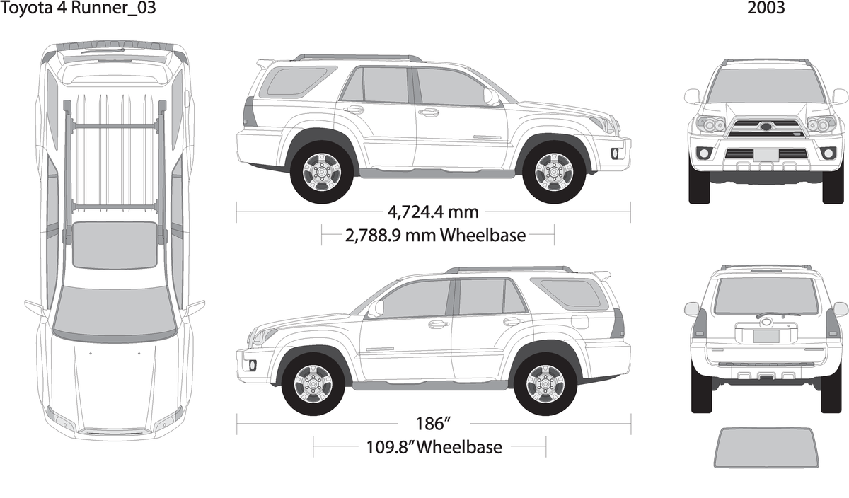 2003 Toyota 4 Runner V03 Vehicle Wrap Template
