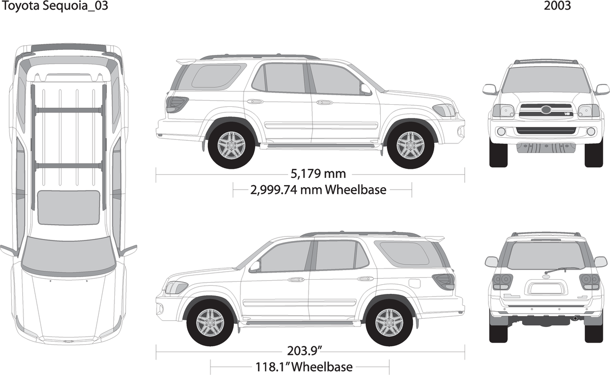 2003 Toyota Sequoia V03 Vehicle Wrap Template